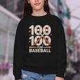 100 Days Of School Baseball Love Valentine’s Day Men Women Youth Crewneck Sweatshirt