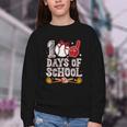 100 Days Of School Cute Bow Baseball Boy Girl Teacher Youth Crewneck Sweatshirt