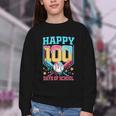 100 Days Of School Kids Baseball Drip 100th Day Of School Youth Crewneck Sweatshirt