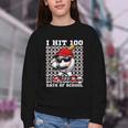 100 Days Of School Retro Baseball Sport For Boys Teachers Youth Crewneck Sweatshirt