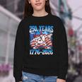 250 Years 1776 2026 250th Baseball American Flag 4th Of July Youth Crewneck Sweatshirt