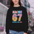 6 7 Mason Baseball Drip Number 67 Player Or 67th Birthday Youth Crewneck Sweatshirt 6 7 Mason Baseball Drip Number 67 Player Or 67th Birthday Youth Crewneck Sweatshirt