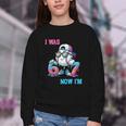 I Was 6 Now I'm 7 Baseball Birthday Drip Ice Cream Boy Youth Crewneck Sweatshirt