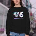 6th Birthday Boy Bro I'm 6 Year Old Baseball Ice Cream Drip Youth Crewneck Sweatshirt 6th Birthday Boy Bro I'm 6 Year Old Baseball Ice Cream Drip Youth Crewneck Sweatshirt
