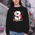 9 Years Old Baseball Birthday Boy 9th Bday Party Youth Crewneck Sweatshirt