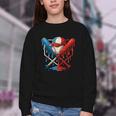 American Baseball Drip Graffiti Ball And Bat Youth Crewneck Sweatshirt