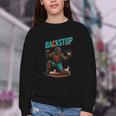 Backstop Catcher Baseball Graphic Youth Crewneck Sweatshirt