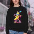Banana With Baseball Bat Street Baseball Drip Youth Crewneck Sweatshirt Banana With Baseball Bat Street Baseball Drip Youth Crewneck Sweatshirt
