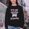 Baseball 10 Year Old Ice Cream Drip 10th Birthday Boys Youth Crewneck Sweatshirt