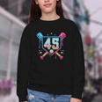 Baseball 45 Year Old Ice Cream Drip 45th Birthday Number 45 Youth Crewneck Sweatshirt Baseball 45 Year Old Ice Cream Drip 45th Birthday Number 45 Youth Crewneck Sweatshirt
