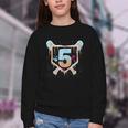 Baseball 5 Year Old Ice Cream Drip 5th Birthday Boy Number 5 Youth Crewneck Sweatshirt Baseball 5 Year Old Ice Cream Drip 5th Birthday Boy Number 5 Youth Crewneck Sweatshirt