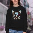 Baseball 7 Year Old Ice Cream Drip 7th Birthday Boy Number 7 Youth Crewneck Sweatshirt Baseball 7 Year Old Ice Cream Drip 7th Birthday Boy Number 7 Youth Crewneck Sweatshirt