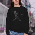 Baseball Batter Line Abstract Geometry Team Player Family Youth Crewneck Sweatshirt
