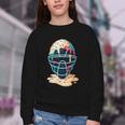 Baseball Catcher Mask Ice Cream Dripping Baseball Boy Youth Youth Crewneck Sweatshirt