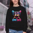 Baseball Drip 10th Birthday Boy Double Digits Ice Cream Drip Youth Crewneck Sweatshirt