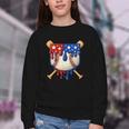 Baseball Drip American Flag Home Plate 4th Of July Patriotic Youth Crewneck Sweatshirt Baseball Drip American Flag Home Plate 4th Of July Patriotic Youth Crewneck Sweatshirt