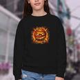 Baseball Drip Angry Lava Slime Ball Graphic Youth Crewneck Sweatshirt