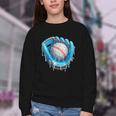 Baseball Drip Ice Cream Glove With Sprinkles Ball Boys Youth Youth Crewneck Sweatshirt Baseball Drip Ice Cream Glove With Sprinkles Ball Boys Youth Youth Crewneck Sweatshirt