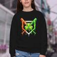 Baseball Drip Ice Cream St Patricks Day Shamrock Youth Crewneck Sweatshirt