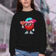 Baseball Drip Ice Cream Valentines Day Baseball Sport Boys Youth Crewneck Sweatshirt
