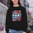 Baseball Drip Icecream Heart Valentine Day Boys Kids Red Youth Crewneck Sweatshirt