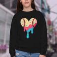 Baseball Drip Melting Ice Cream Baseball Heart Boys Girls Youth Crewneck Sweatshirt Baseball Drip Melting Ice Cream Baseball Heart Boys Girls Youth Crewneck Sweatshirt
