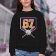 Baseball Drip Number 67 Fun Six Seven 6 7 Meme Youth Crewneck Sweatshirt