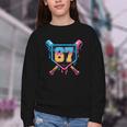 Baseball Drip Number 67 Player Or 67Th Birthday Youth Crewneck Sweatshirt Baseball Drip Number 67 Player Or 67Th Birthday Youth Crewneck Sweatshirt