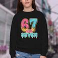 Baseball Drip Number 67 Player Trendy 6 7 Meme Youth Crewneck Sweatshirt