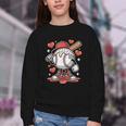 Baseball Drip Valentine Boys Women Men Hearts Sport Love Youth Crewneck Sweatshirt