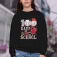 Baseball Happy 100 Days Of School Boy Girl Kid Teacher Youth Crewneck Sweatshirt