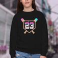 Baseball Ice Cream Drip Number 23 Player 23rd Birthday Youth Crewneck Sweatshirt Baseball Ice Cream Drip Number 23 Player 23rd Birthday Youth Crewneck Sweatshirt