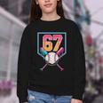 Baseball Ice Cream Drip Number 67 Player 67th Birthday Men Youth Crewneck Sweatshirt Baseball Ice Cream Drip Number 67 Player 67th Birthday Men Youth Crewneck Sweatshirt