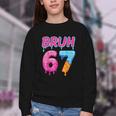 Baseball Ice Cream Drip Number 67 Player Or 67th Birthday Youth Crewneck Sweatshirt Baseball Ice Cream Drip Number 67 Player Or 67th Birthday Youth Crewneck Sweatshirt