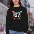 Baseball Ice Cream Drip Number 67 Player Six Seven Meme 6 7 Youth Crewneck Sweatshirt Baseball Ice Cream Drip Number 67 Player Six Seven Meme 6 7 Youth Crewneck Sweatshirt