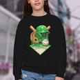 Baseball Life Style Ice Cream Drip Green Youth Crewneck Sweatshirt