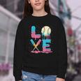 Baseball Love Drip Ice Cream Colorful Baseball Youth Crewneck Sweatshirt Baseball Love Drip Ice Cream Colorful Baseball Youth Crewneck Sweatshirt