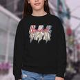 Baseball Mama Lightning Bolt Checkered Varsity Mother's Day Youth Crewneck Sweatshirt