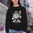 Baseball Mascot Attitude Graffiti Splash Bat Cap Youth Crewneck Sweatshirt Baseball Mascot Attitude Graffiti Splash Bat Cap Youth Crewneck Sweatshirt