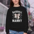 Baseball Nanny Baseball Coquette Bow Youth Crewneck Sweatshirt