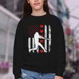 Baseball Silhouette Heart USA Flag Hearts American Boys Kids Youth Crewneck Sweatshirt Baseball Silhouette Heart USA Flag Hearts American Boys Kids Youth Crewneck Sweatshirt