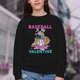 Baseball Is My Valentine Ice Cream Drip Crossed Bats Sport Youth Crewneck Sweatshirt