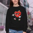 Boy Valentines Day Heart Love Baseball Boys Men Kids Youth Crewneck Sweatshirt