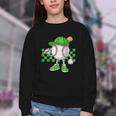 Boys St Patricks Day Baseball Player Pitcher Coach Kids Youth Crewneck Sweatshirt
