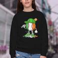 Boys St Patricks Day Kids Baseball Player Ice Cream Drip Youth Crewneck Sweatshirt