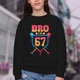 Bro I’m 67 Baseball Drip Number 67 Player 67th Birthday Youth Crewneck Sweatshirt