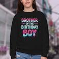 Brother Of The Birthday Boy Ice Cream Baseball Family Party Youth Crewneck Sweatshirt