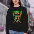 Bruh 67 Baseball Christmas Gingerbread Drip Number 67 Player Youth Crewneck Sweatshirt Bruh 67 Baseball Christmas Gingerbread Drip Number 67 Player Youth Crewneck Sweatshirt