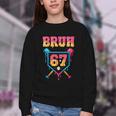 Bruh Baseball Ice Cream Drip Number 67 Player 67th Birthday Youth Crewneck Sweatshirt Bruh Baseball Ice Cream Drip Number 67 Player 67th Birthday Youth Crewneck Sweatshirt