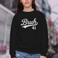 Bruh Baseball Style Number 41 Sports Bro Slang Meme Brother Youth Crewneck Sweatshirt